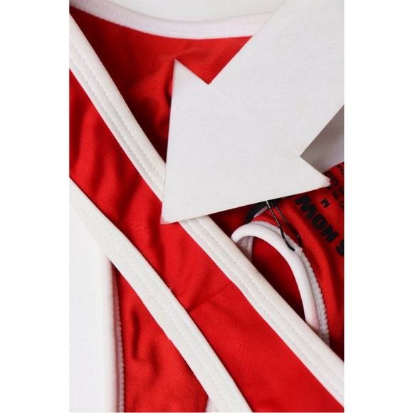 NWT It’s Now Cool 90s Duo Bikini Bottom Swim Bathing Suit | Red White Contrast M - Picture 7 of 7